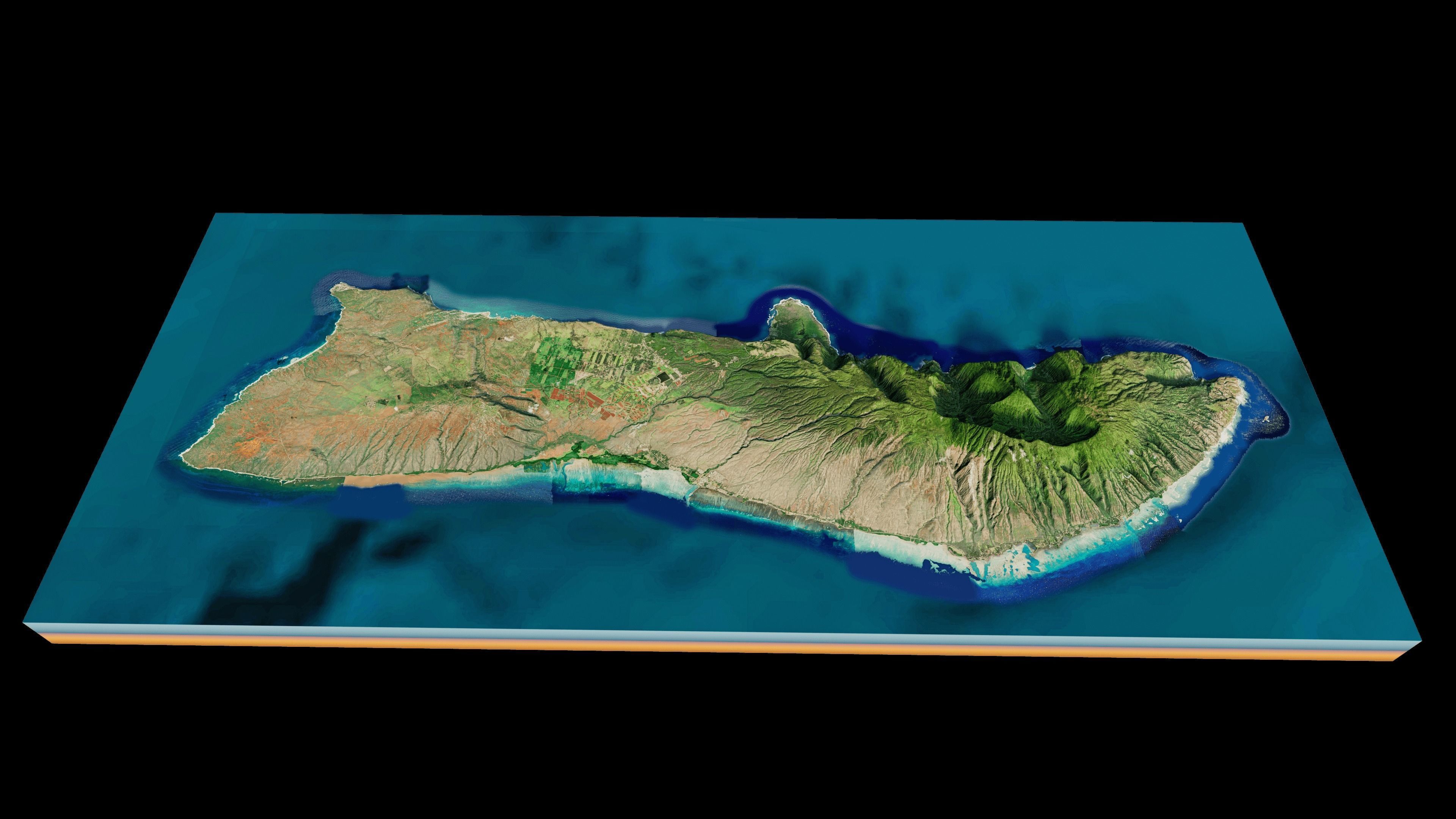 Molokai island full 3d model terrain 3D model_8