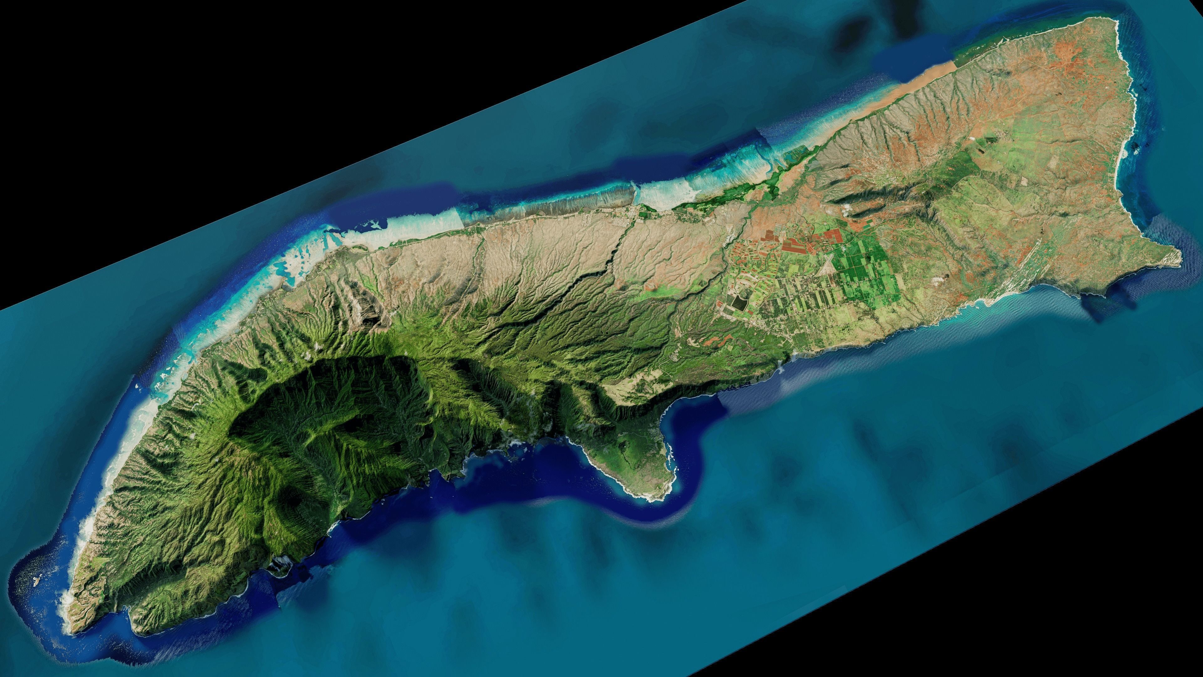 Molokai island full 3d model terrain 3D model_3