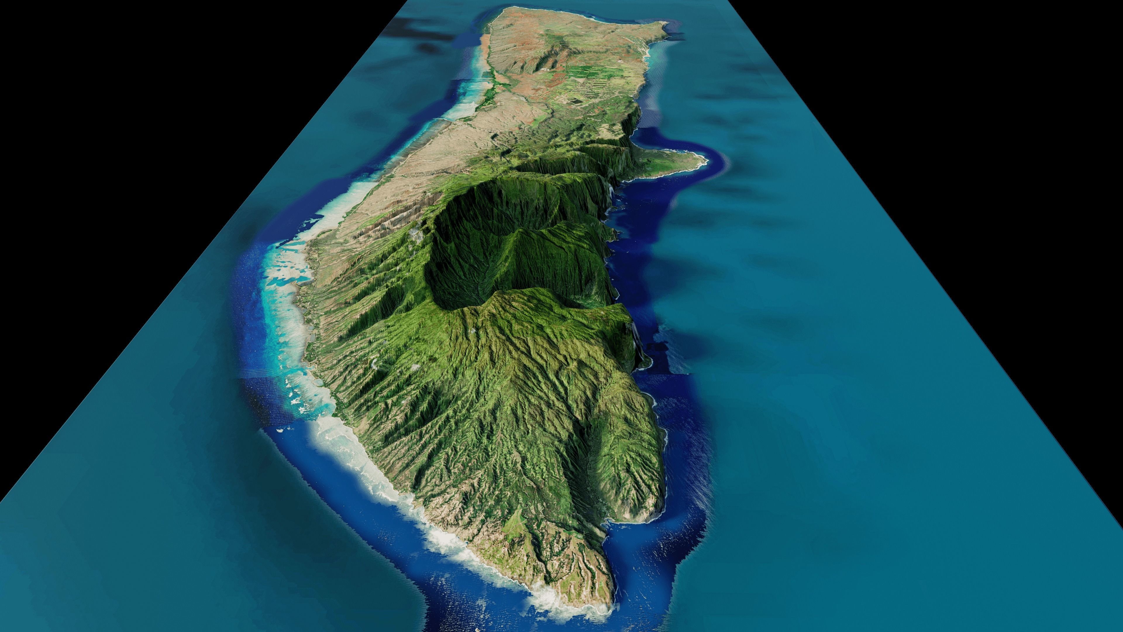 Molokai island full 3d model terrain 3D model_1