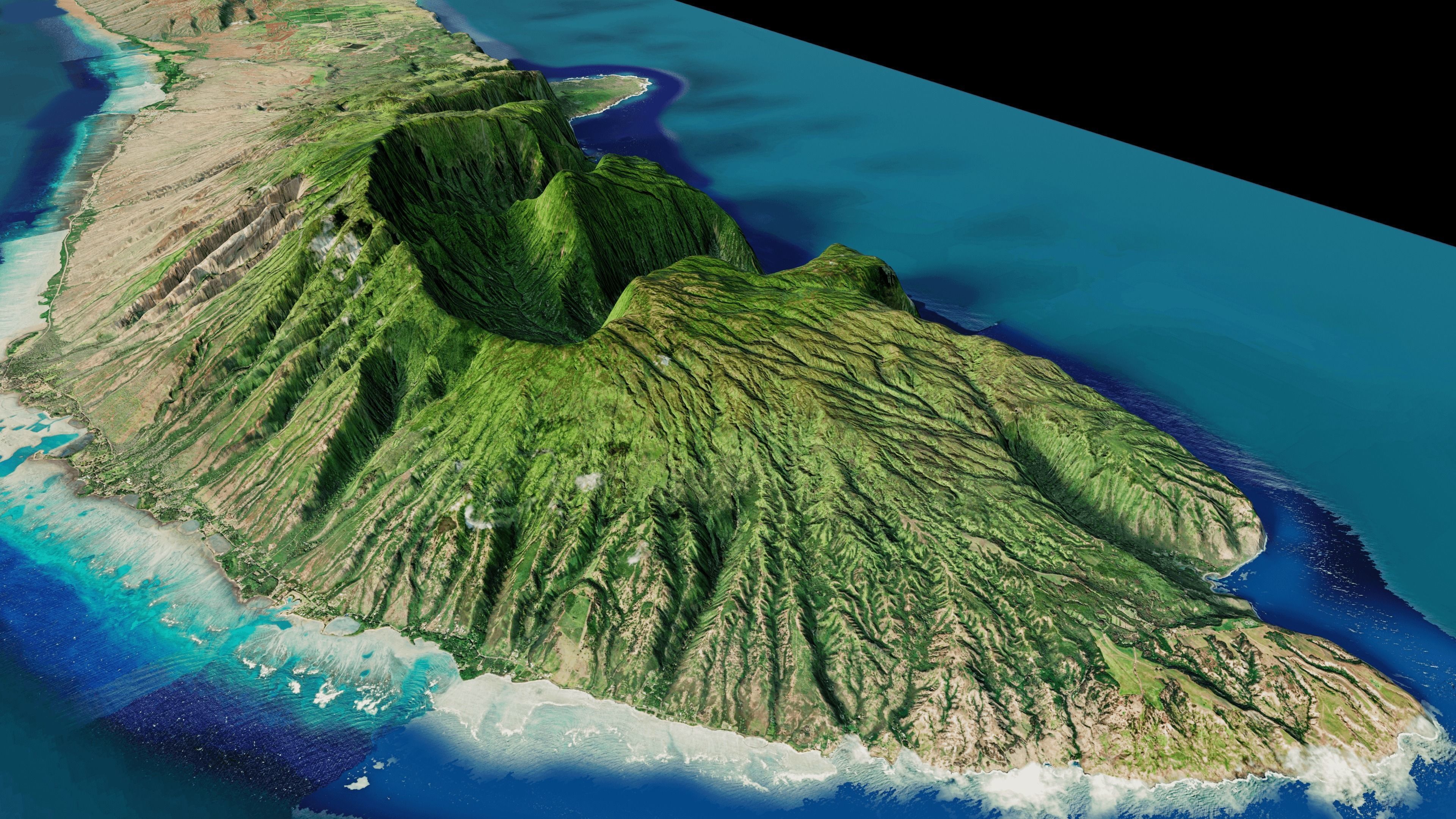Molokai island full 3d model terrain 3D model_12
