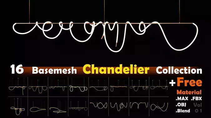 Collection of 16 Linear Lighting 3d Models-Free Material