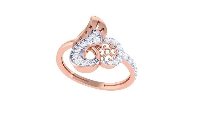 High Jewelry Diamond Cocktail Ring 3dm stl obj renders 3D print model