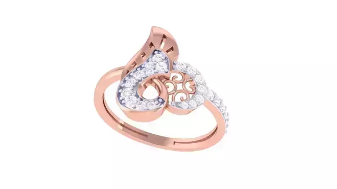 High Jewelry Diamond Cocktail Ring 3dm stl obj renders