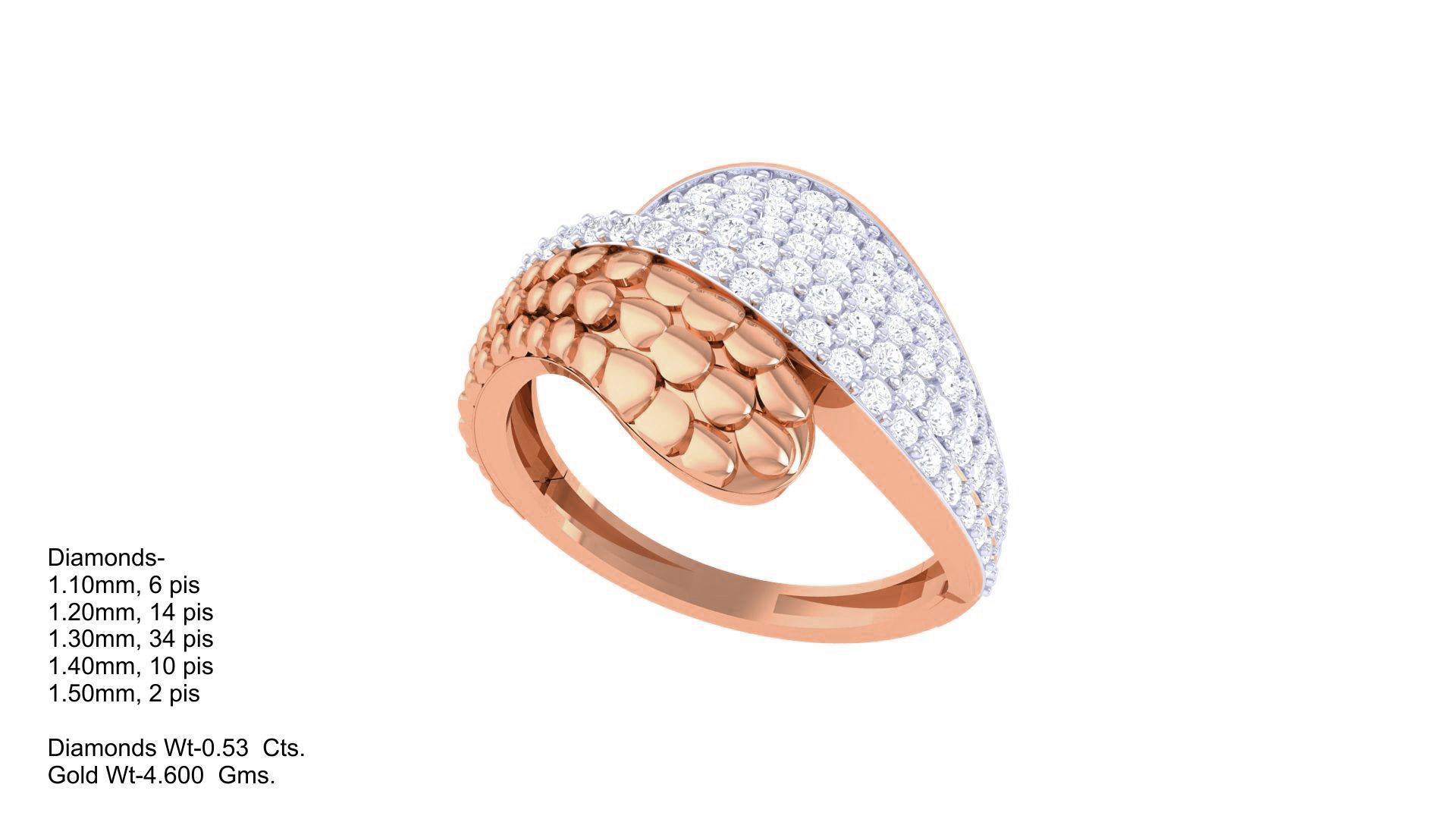 Snake Head High Jewelry Diamond Cocktail Ring 3dm stl obj 3D print model_1