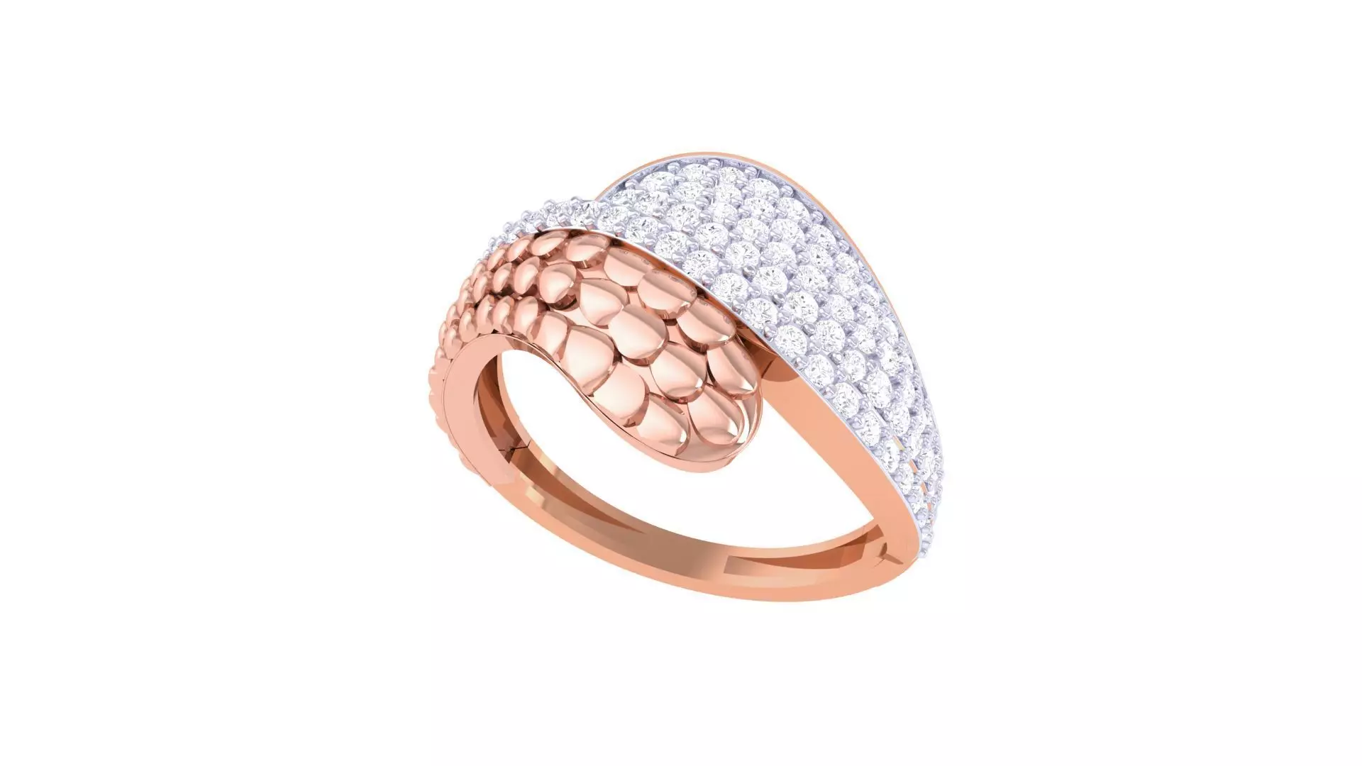 Snake Head High Jewelry Diamond Cocktail Ring 3dm stl obj 3D print model_0