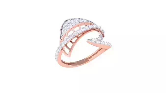 High Jewelry Diamond Cocktail Ring 3dm stl obj renders