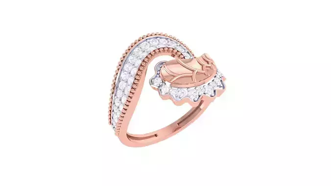 High Jewelry Diamond Cocktail Ring 3dm stl obj renders
