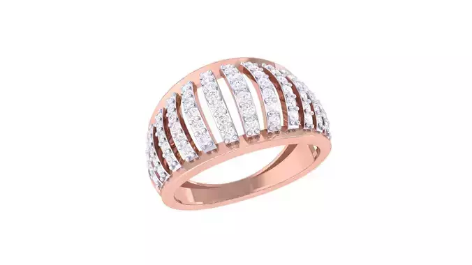 Wire High Jewelry Diamond Cocktail Ring 3dm stl obj renders 3D print model