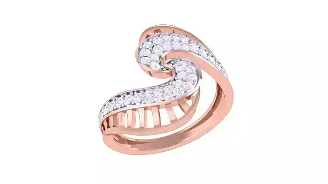 High Jewelry Diamond Cocktail Ring 3dm stl obj renders