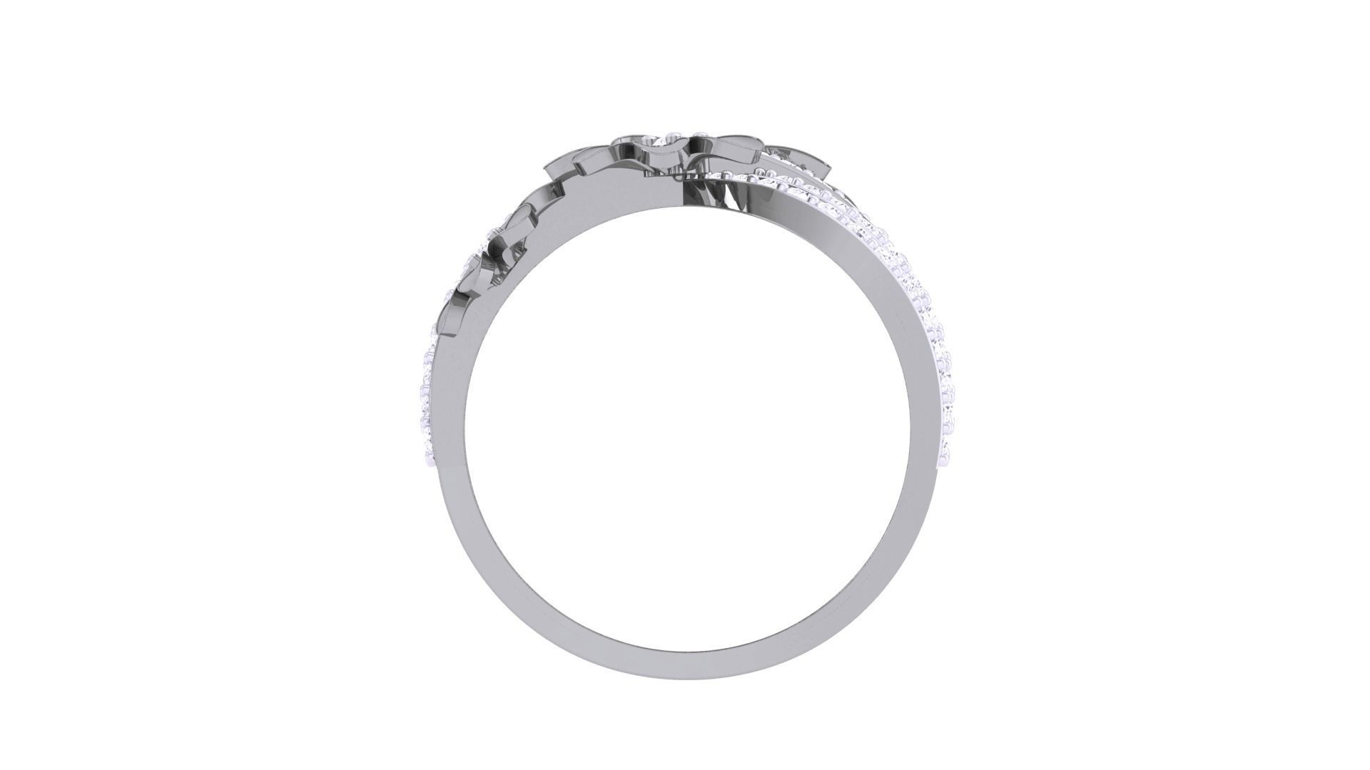 Flowers High Jewelry Diamond Cocktail Ring 3dm stl obj renders 3D print model_10