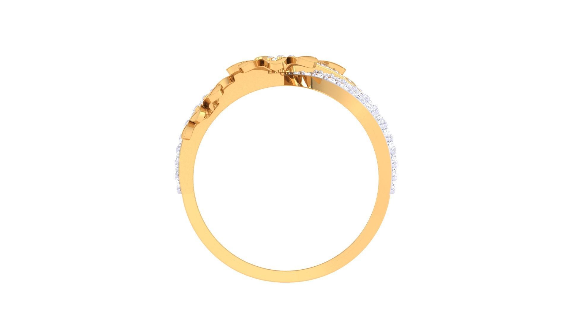 Flowers High Jewelry Diamond Cocktail Ring 3dm stl obj renders 3D print model_11