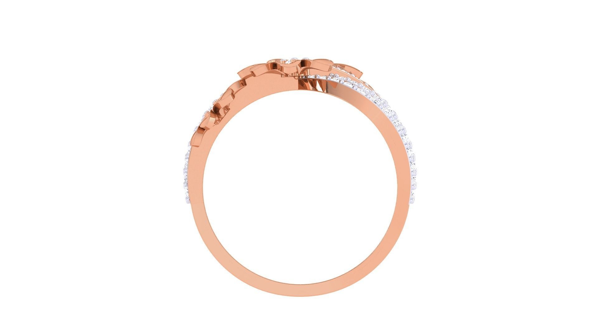 Flowers High Jewelry Diamond Cocktail Ring 3dm stl obj renders 3D print model_12