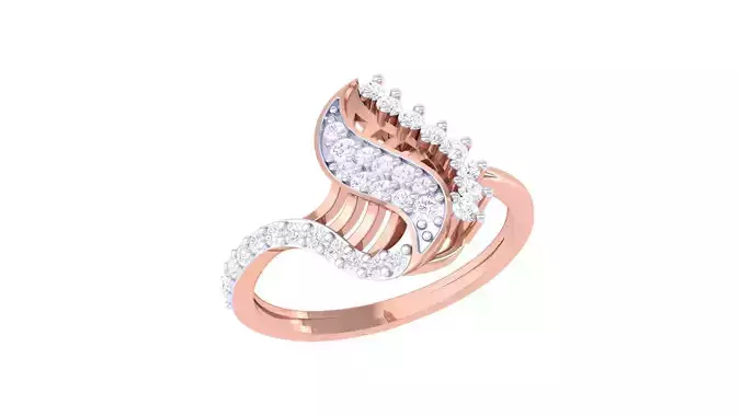 High Jewelry Diamond Cocktail Ring 3dm stl obj renders