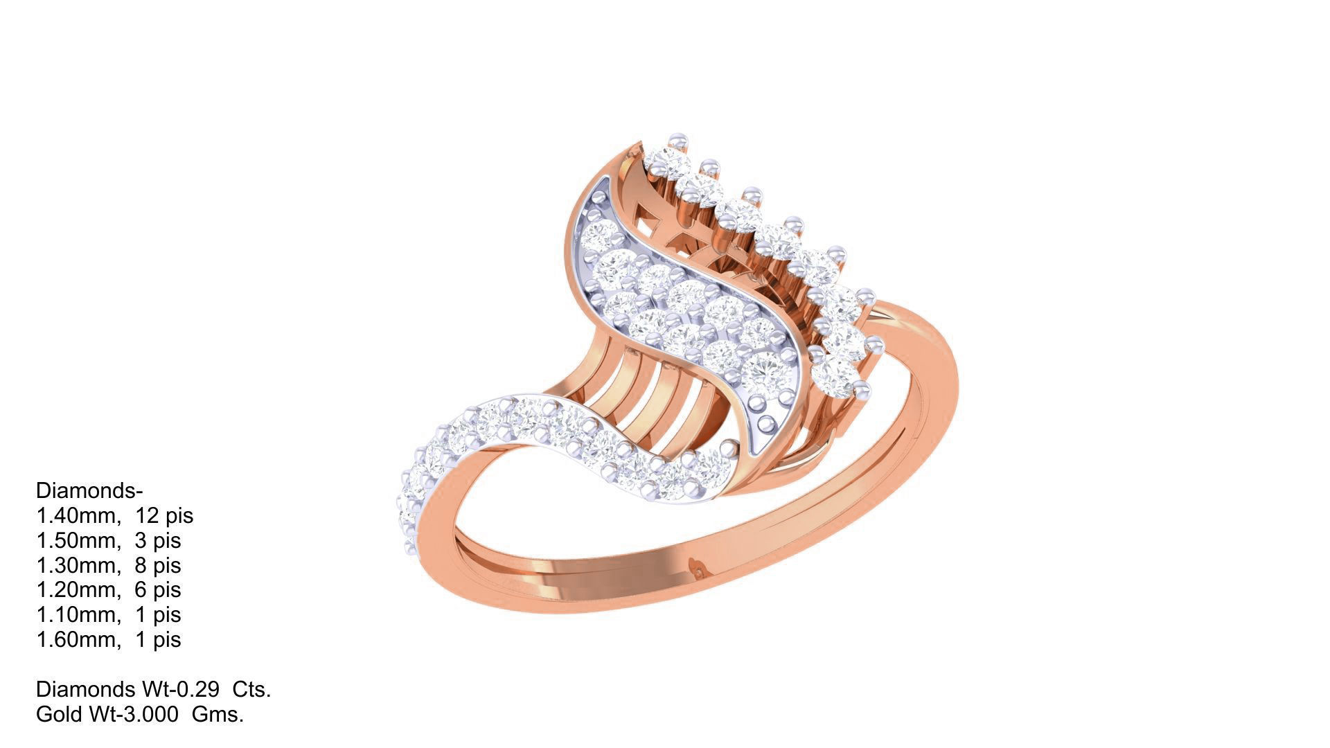 High Jewelry Diamond Cocktail Ring 3dm stl obj renders 3D print model_2