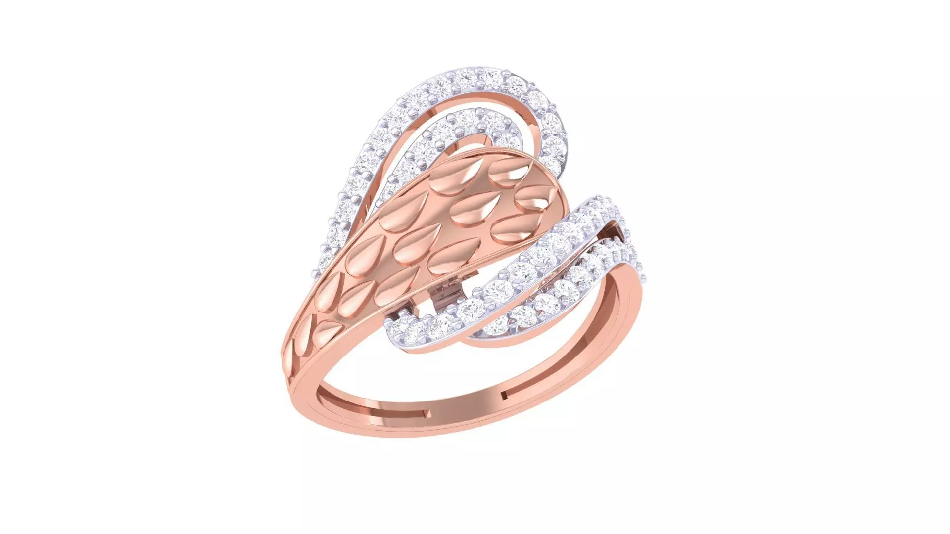High Jewelry Diamond Cocktail Ring 3dm stl obj renders 3D print model