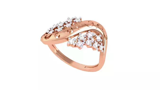 High Jewelry Diamond Cocktail Ring 3dm stl obj renders