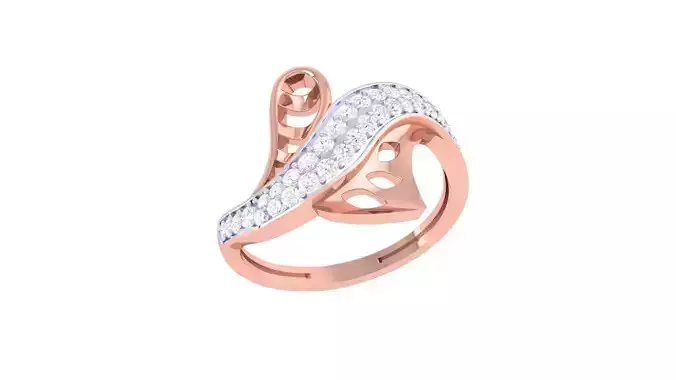 High Jewelry Diamond Cocktail Ring 3dm stl obj renders