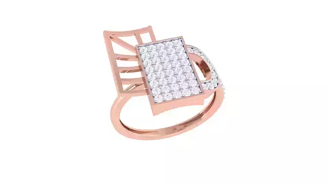 High Jewelry Diamond Cocktail Ring 3dm stl obj renders