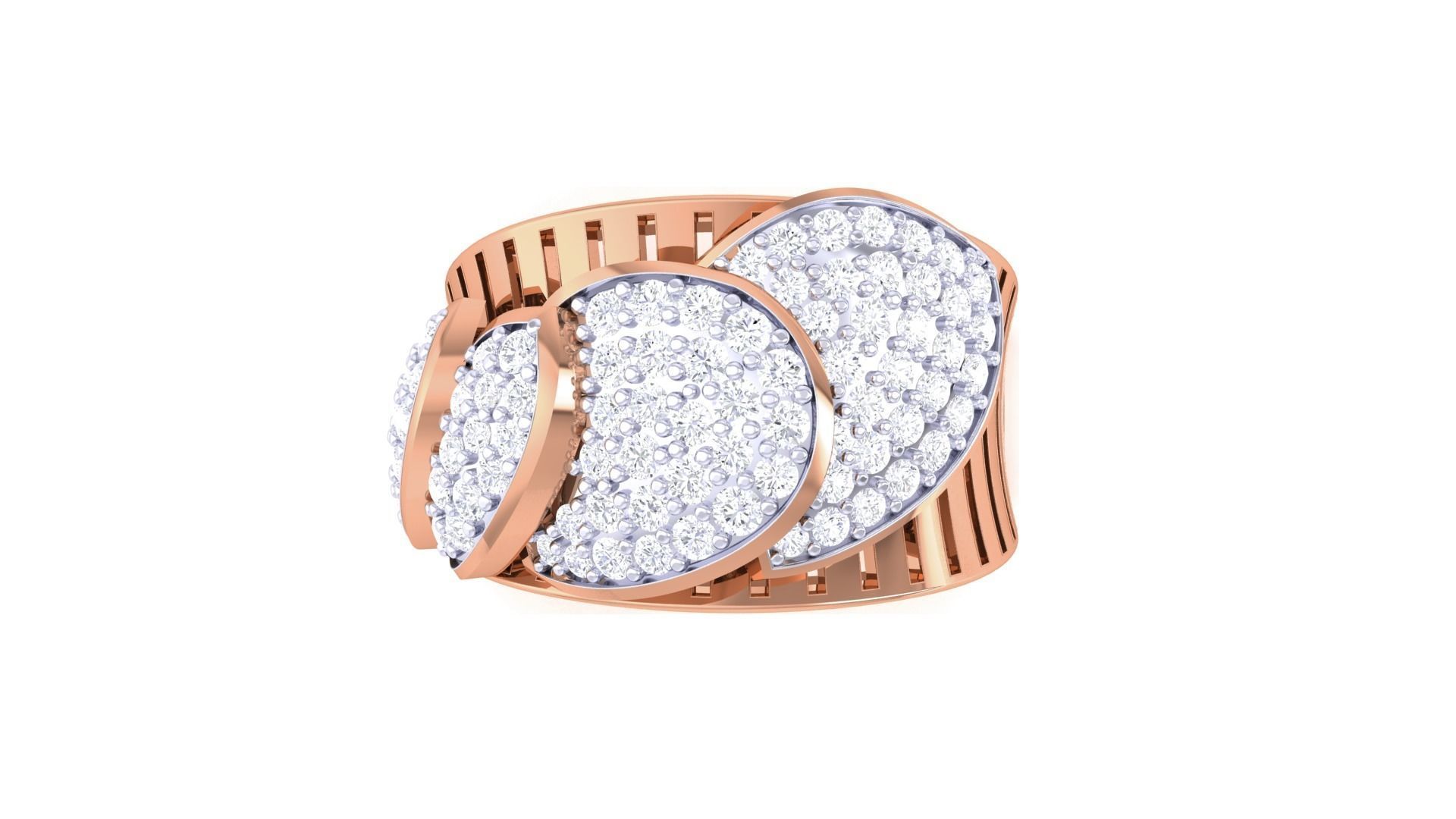 High Jewelry Diamond Cocktail Ring 3dm stl obj renders 3D print model_9