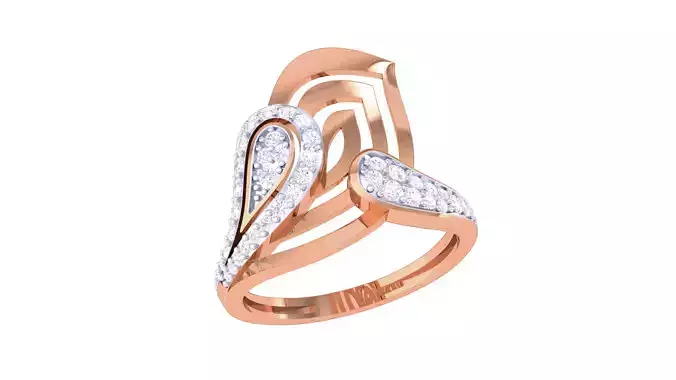 High Jewelry Diamond Cocktail Ring 3dm stl obj renders