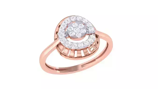 High Jewelry Diamond Cocktail Ring 3dm stl obj renders