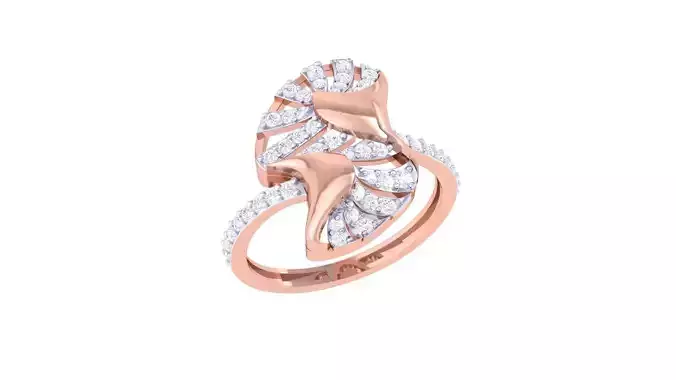 High Jewelry Diamond Cocktail Ring 3dm stl obj renders