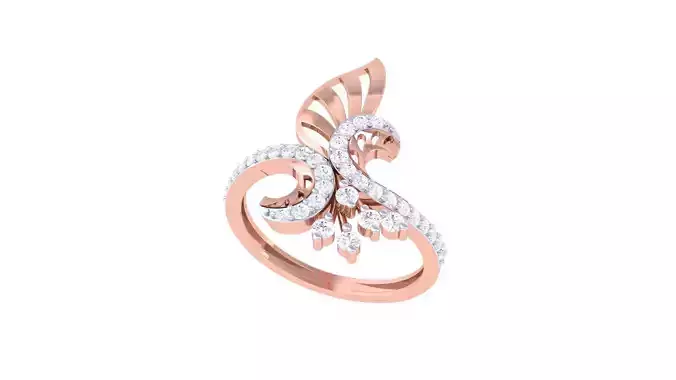 High Jewelry Diamond Cocktail Ring 3dm stl obj renders