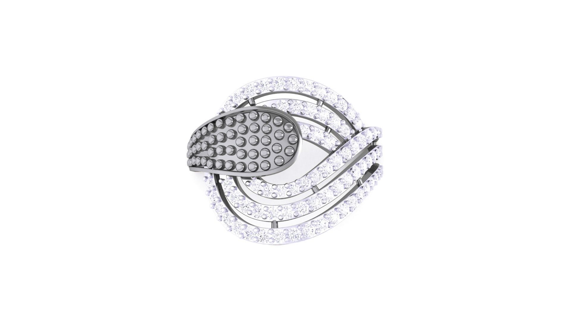 Balls High Jewelry Diamond Cocktail Ring 3dm stl obj renders 3D print model_8