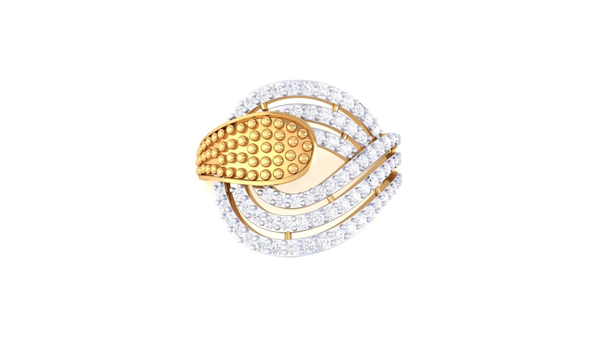 Balls High Jewelry Diamond Cocktail Ring 3dm stl obj renders 3D print model_7