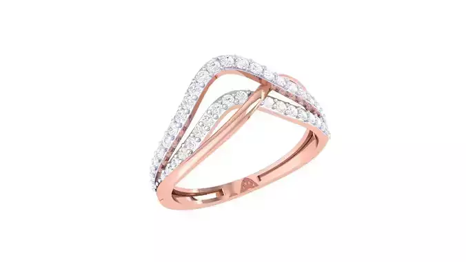 Wire High Jewelry Diamond Cocktail Ring 3dm stl obj renders