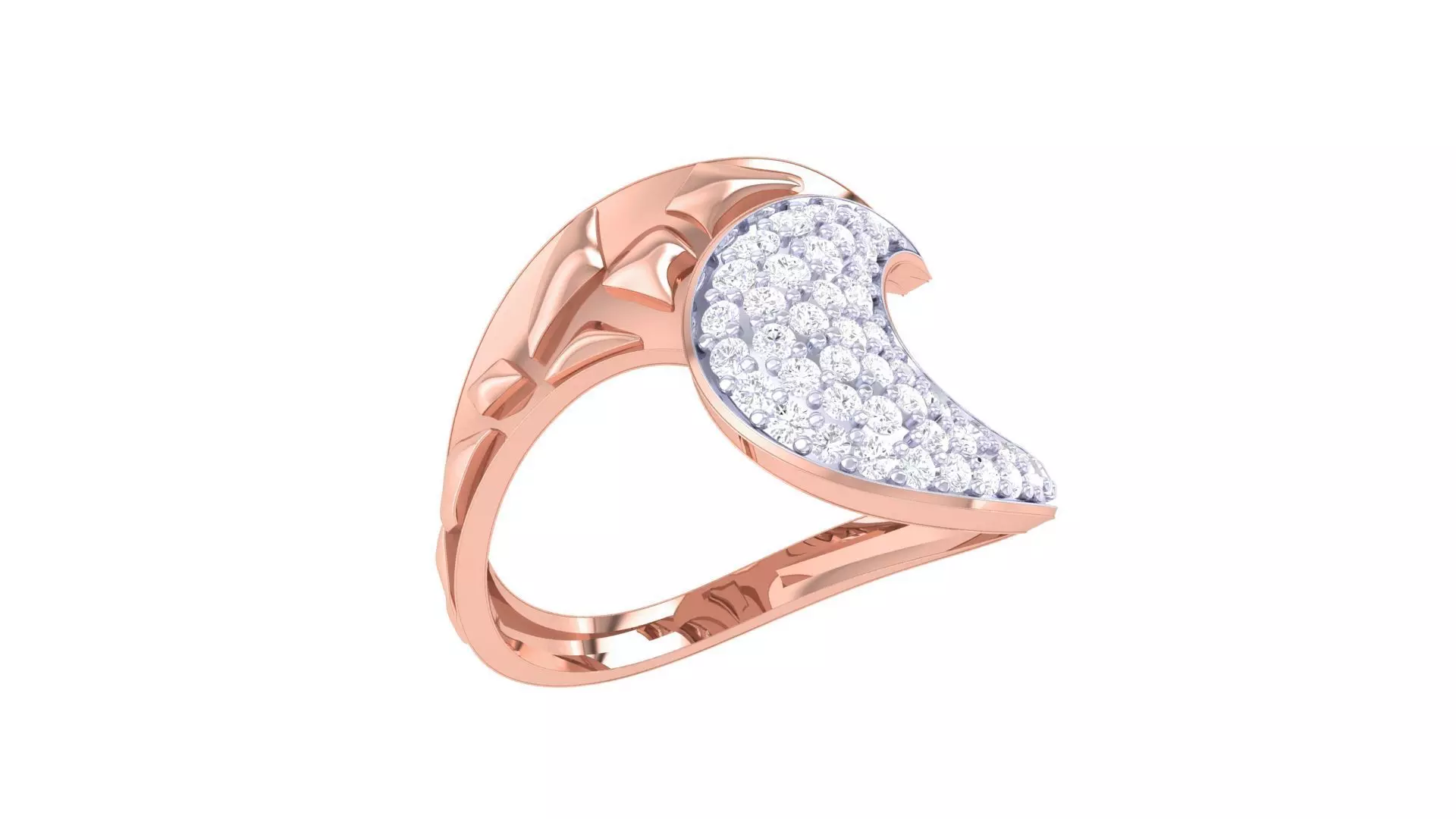 High Jewelry Diamond Cocktail Ring 3dm stl obj renders 3D print model