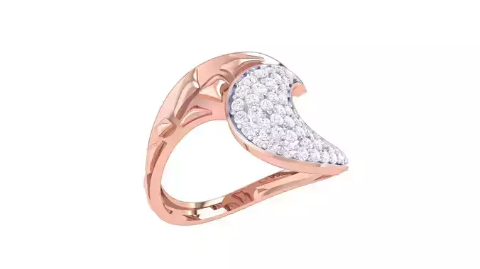 High Jewelry Diamond Cocktail Ring 3dm stl obj renders