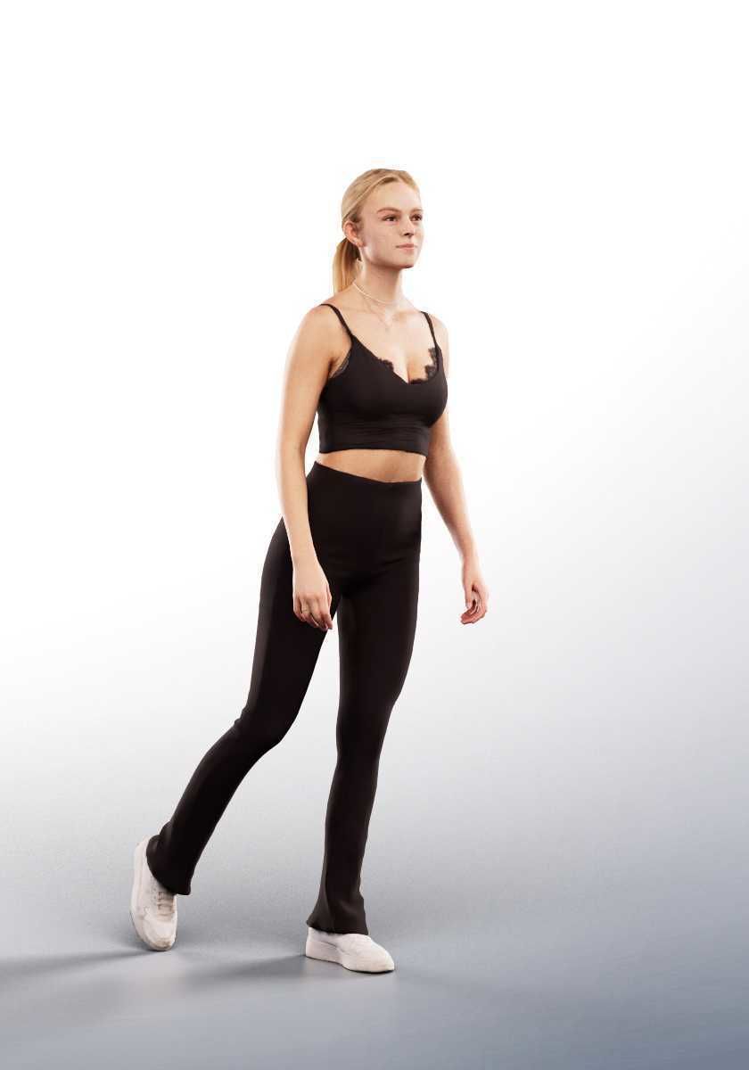 Hedda 13301 - Walking Athletic Young Woman Low-poly 3D model_2