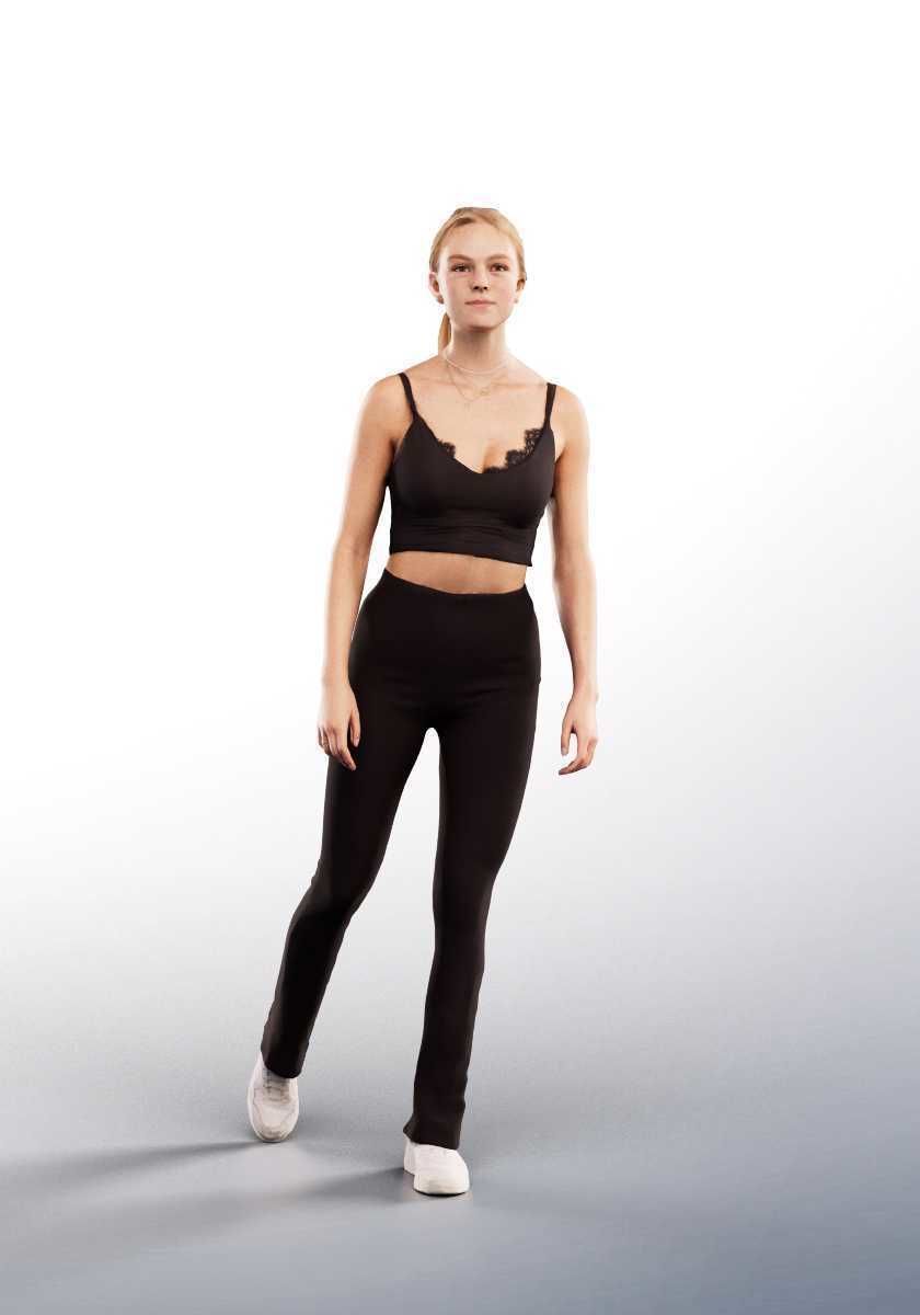 Hedda 13301 - Walking Athletic Young Woman Low-poly 3D model_1