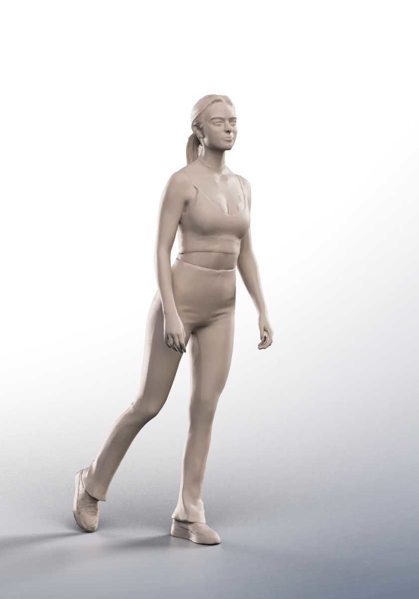 Hedda 13301 - Walking Athletic Young Woman Low-poly 3D model_4