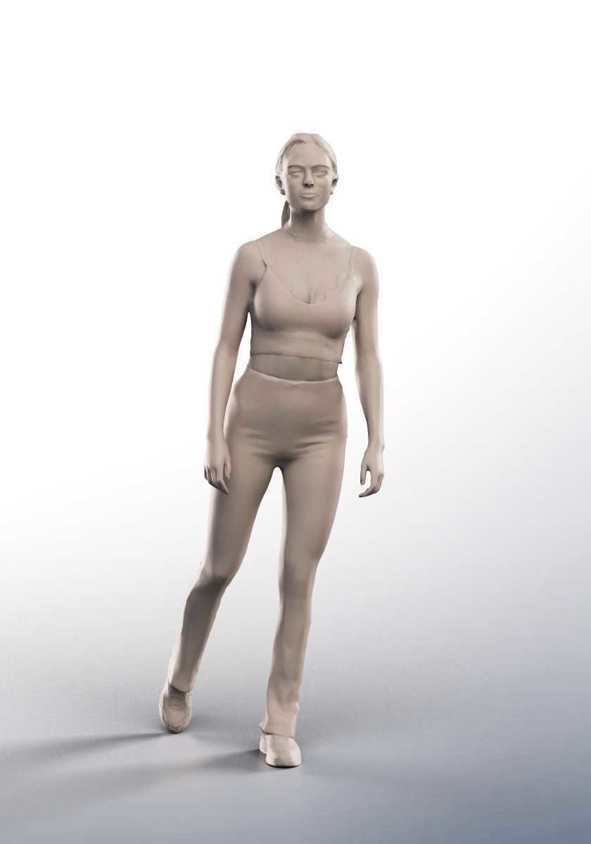 Hedda 13301 - Walking Athletic Young Woman Low-poly 3D model_3