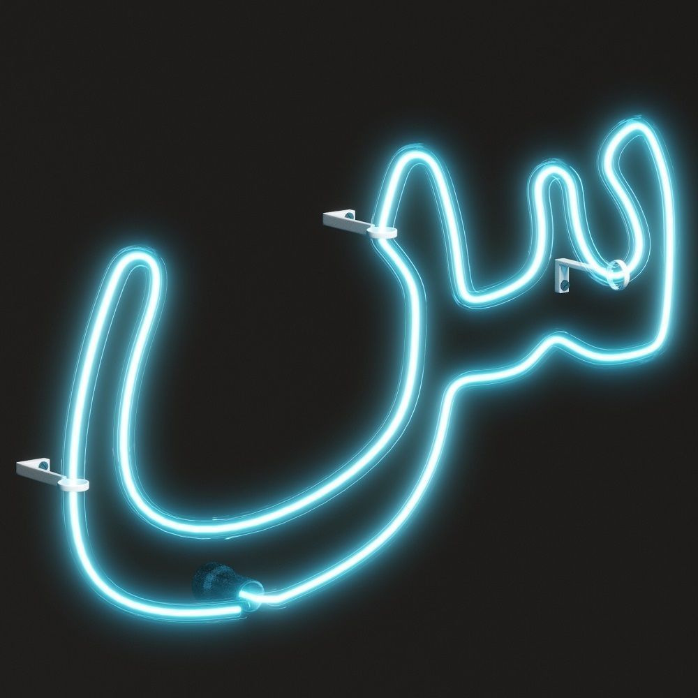 Neon Light Lamp 08 - Arabic Alphabet 3D model_7