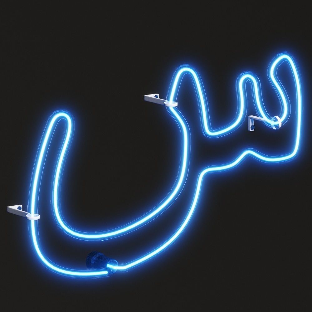 Neon Light Lamp 08 - Arabic Alphabet 3D model_8