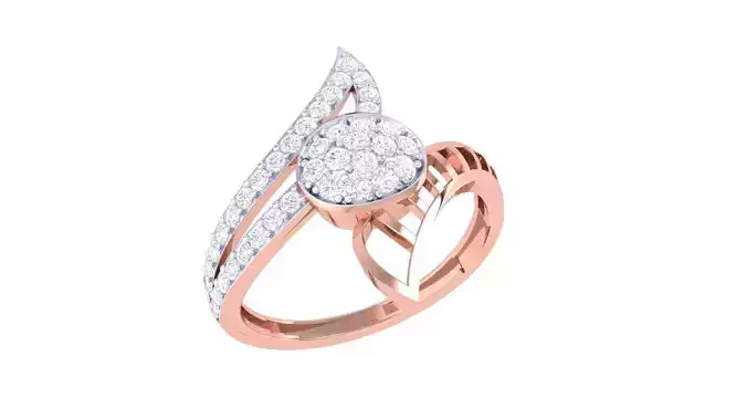 High Jewelry Diamond Cocktail Ring 3dm stl obj renders