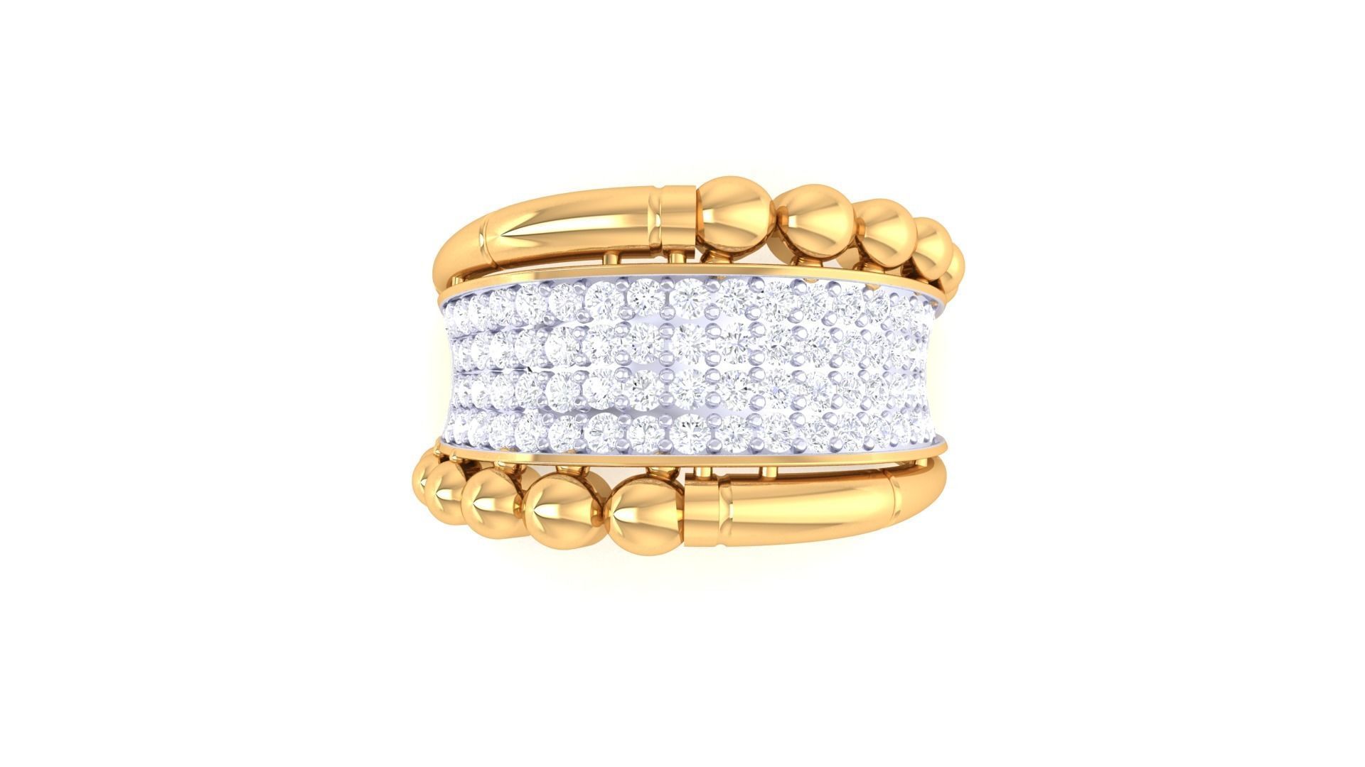 Balls High Jewelry Diamond Cocktail Ring 3dm stl obj renders 3D print model_8