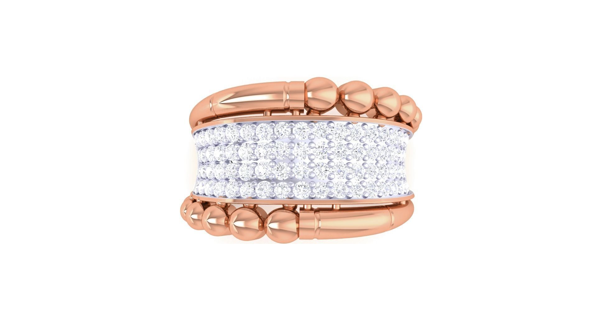 Balls High Jewelry Diamond Cocktail Ring 3dm stl obj renders 3D print model_9