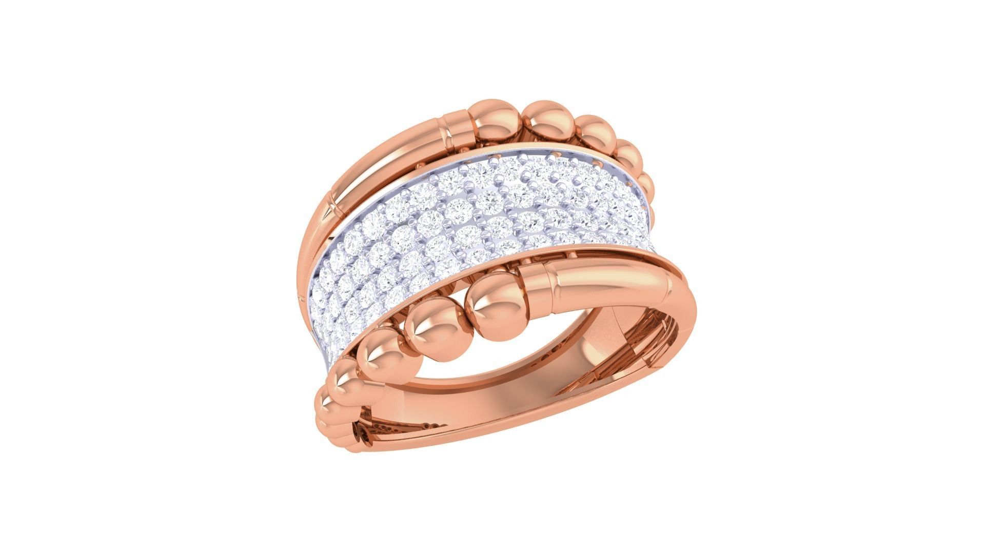 Balls High Jewelry Diamond Cocktail Ring 3dm stl obj renders 3D print model_6