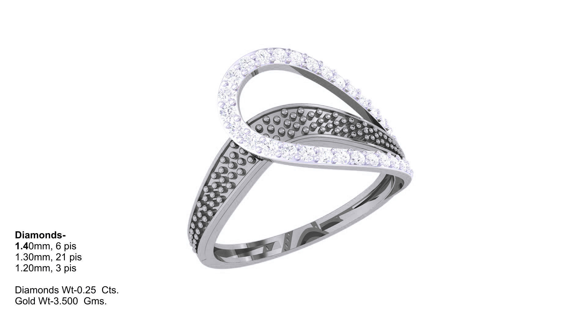 Balls Beads High Jewelry Diamond Cocktail Ring 3dm stl obj 3D print model_2