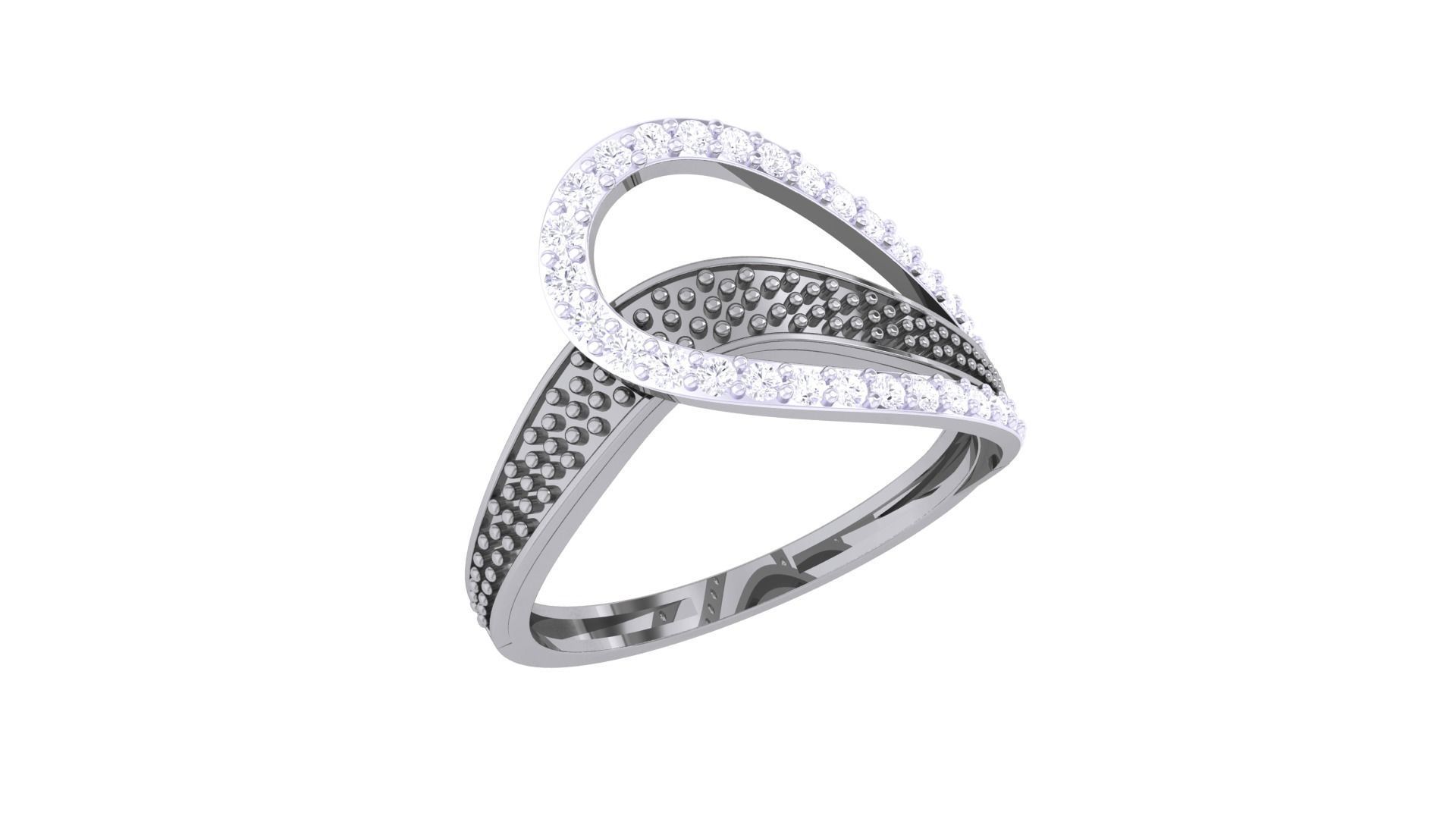 Balls Beads High Jewelry Diamond Cocktail Ring 3dm stl obj 3D print model_6