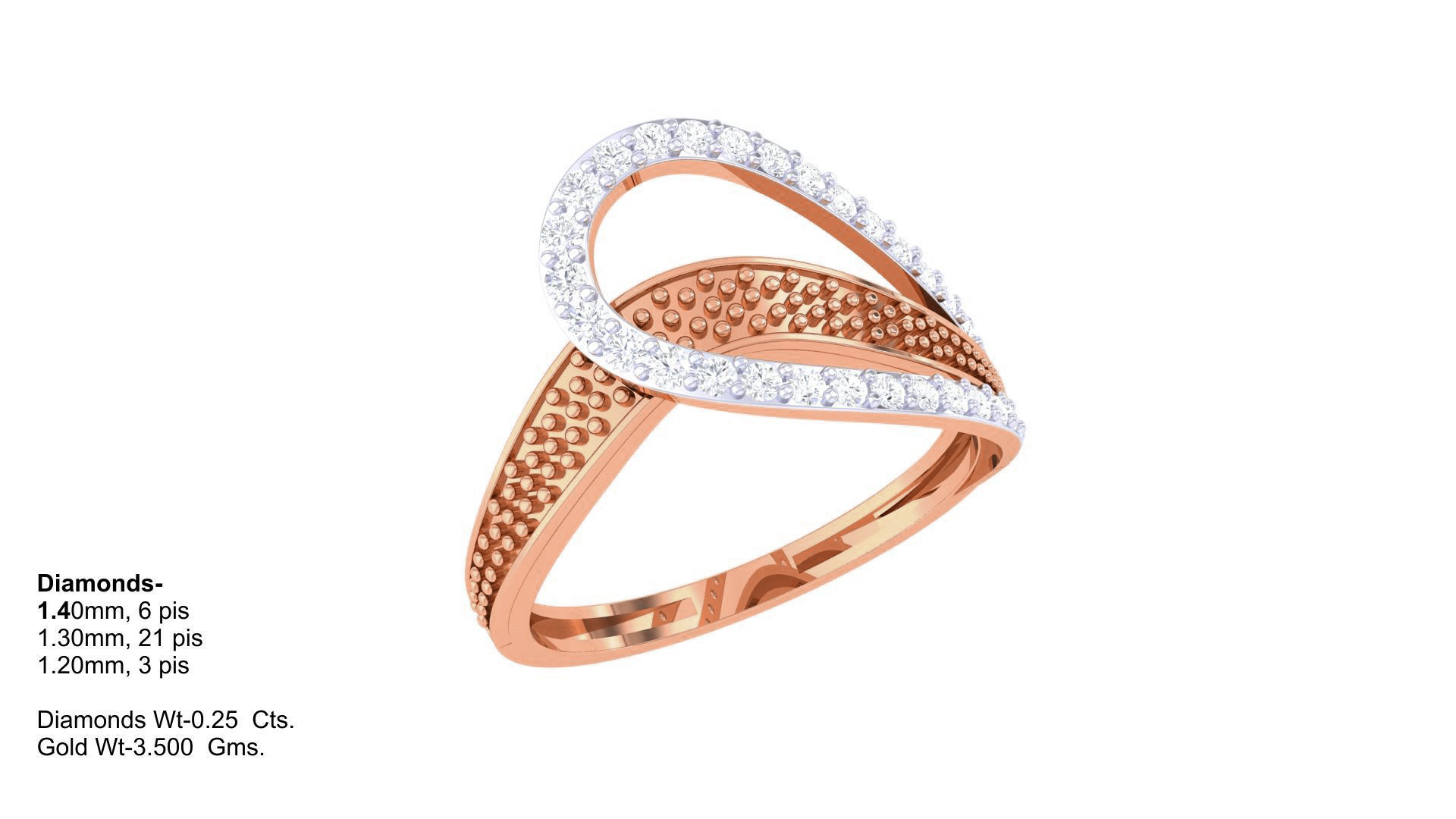 Balls Beads High Jewelry Diamond Cocktail Ring 3dm stl obj 3D print model_3