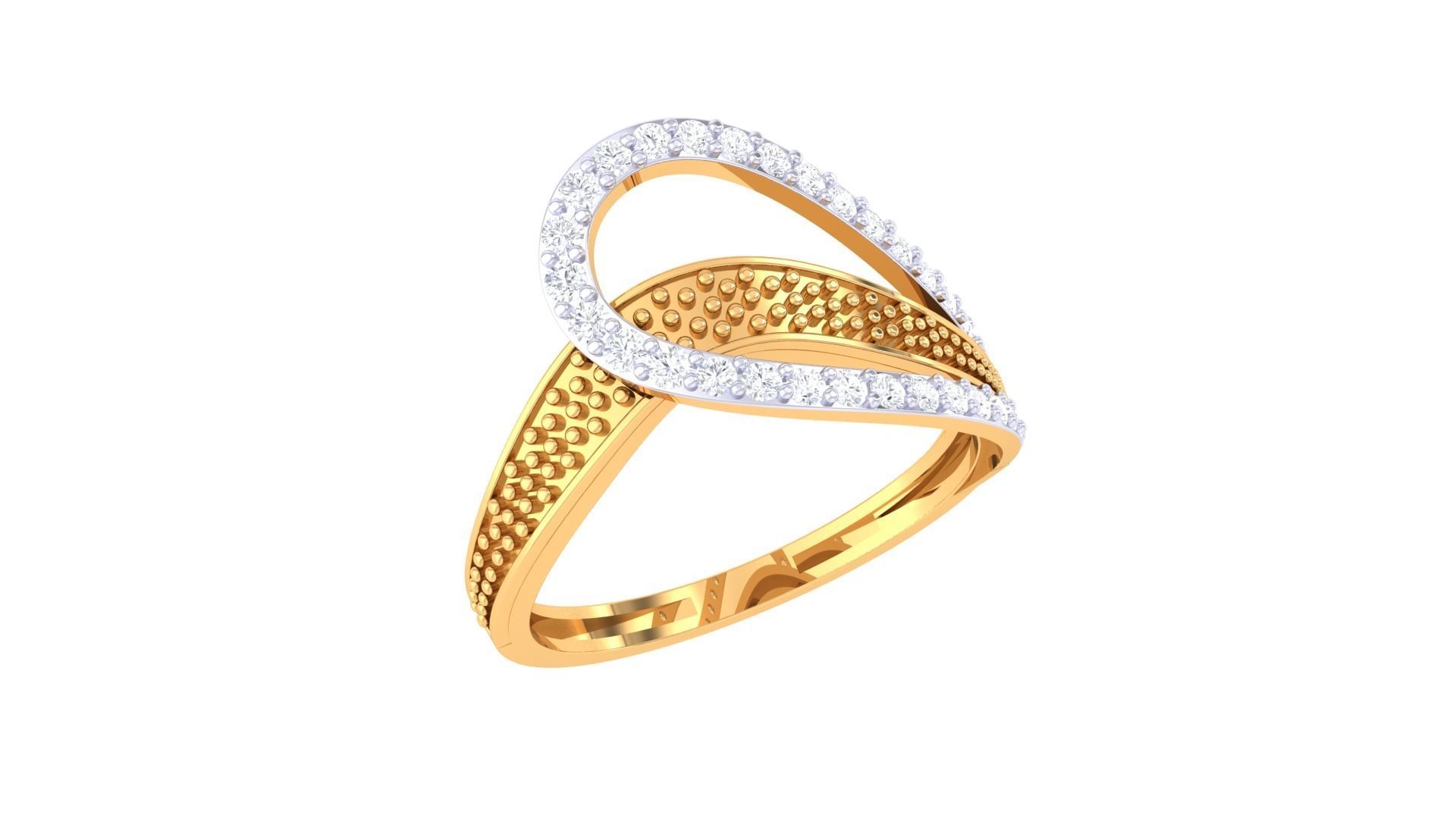 Balls Beads High Jewelry Diamond Cocktail Ring 3dm stl obj 3D print model_4