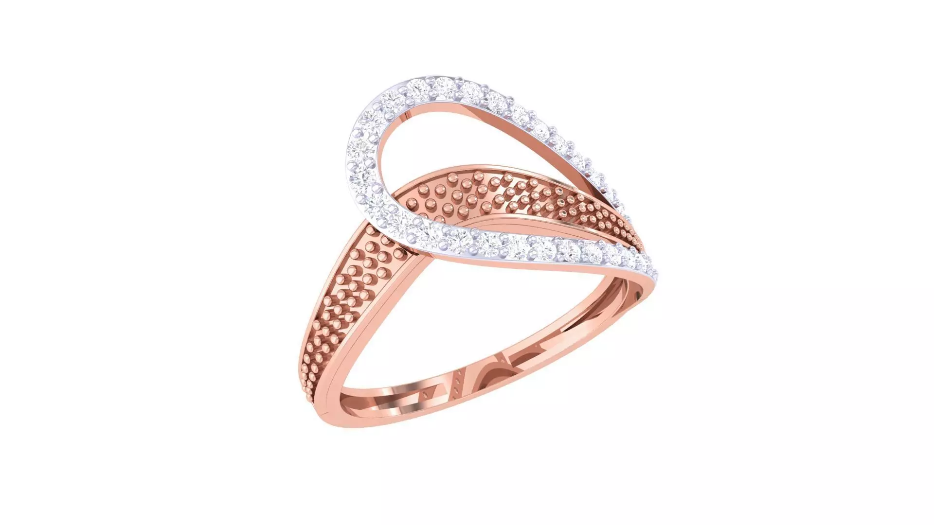 Balls Beads High Jewelry Diamond Cocktail Ring 3dm stl obj 3D print model_0