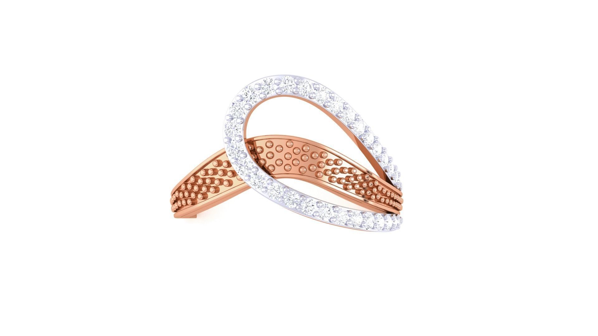 Balls Beads High Jewelry Diamond Cocktail Ring 3dm stl obj 3D print model_9