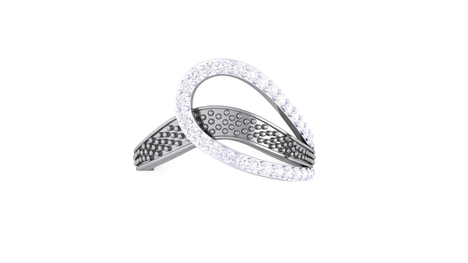 Balls Beads High Jewelry Diamond Cocktail Ring 3dm stl obj 3D print model_8