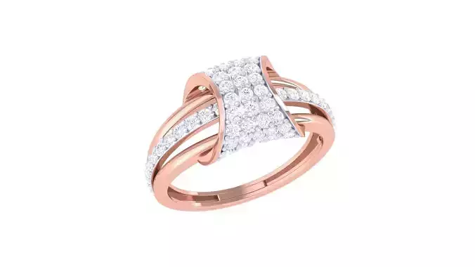 High Jewelry Diamond Cocktail Ring 3dm stl obj renders